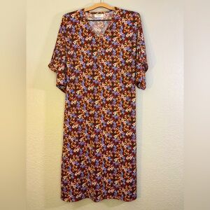 Dwell and Slumber Cocoon Dress Mumu Multicolor Floral Print Size XS/S